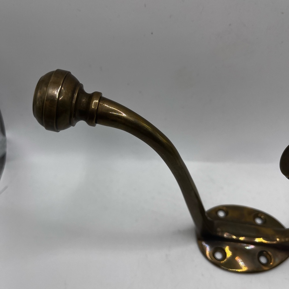 Vintage Upper Deck Handcrafted Brass Double Coat & Hat Hook - Picture 3 of 8